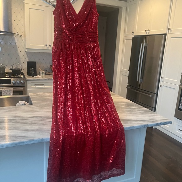 COPY - Kate Kasin red sequinned formal gown size 10 - Picture 6 of 17